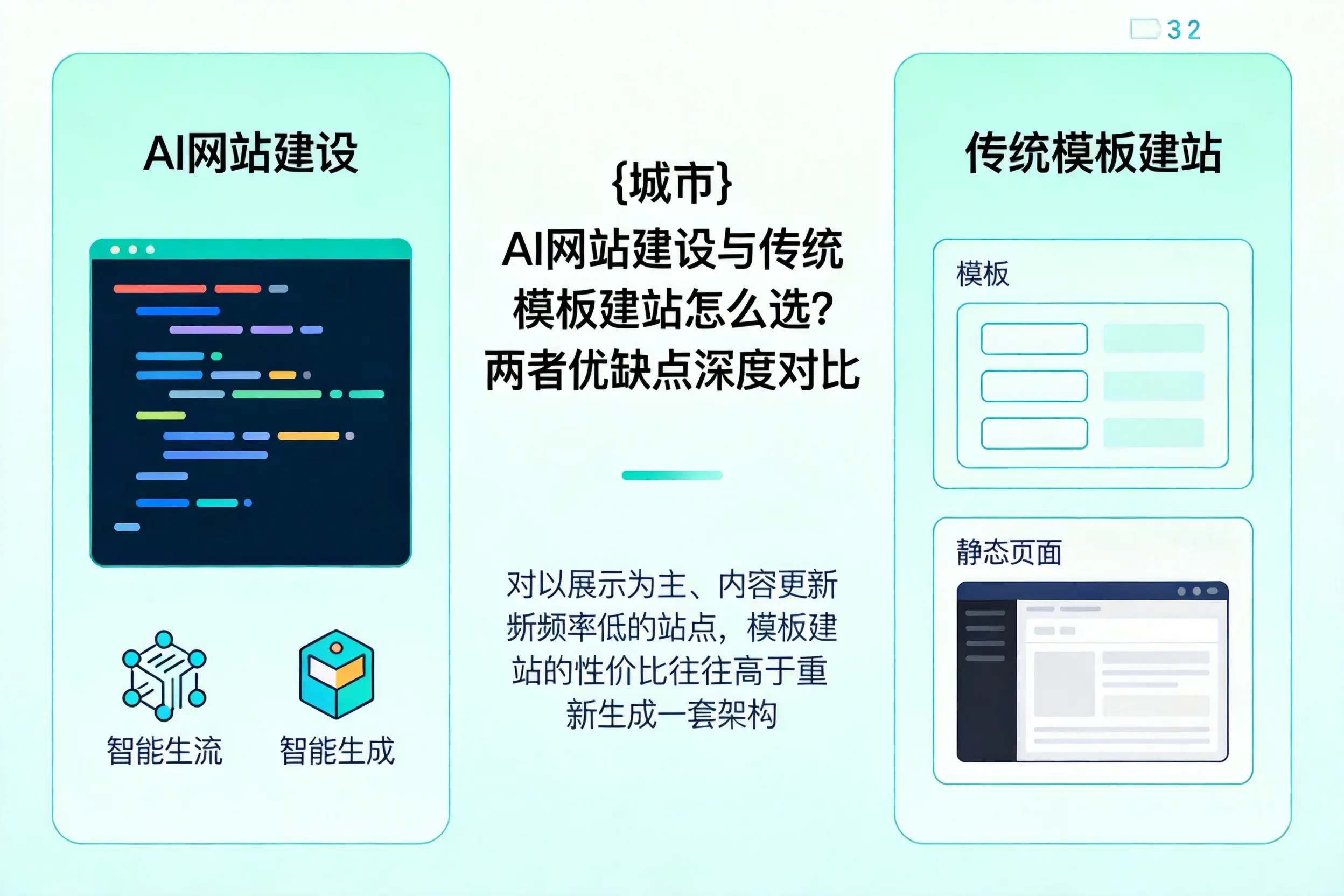 广元AI网站建设与传统模板建站怎么选？两者优缺点深度对比