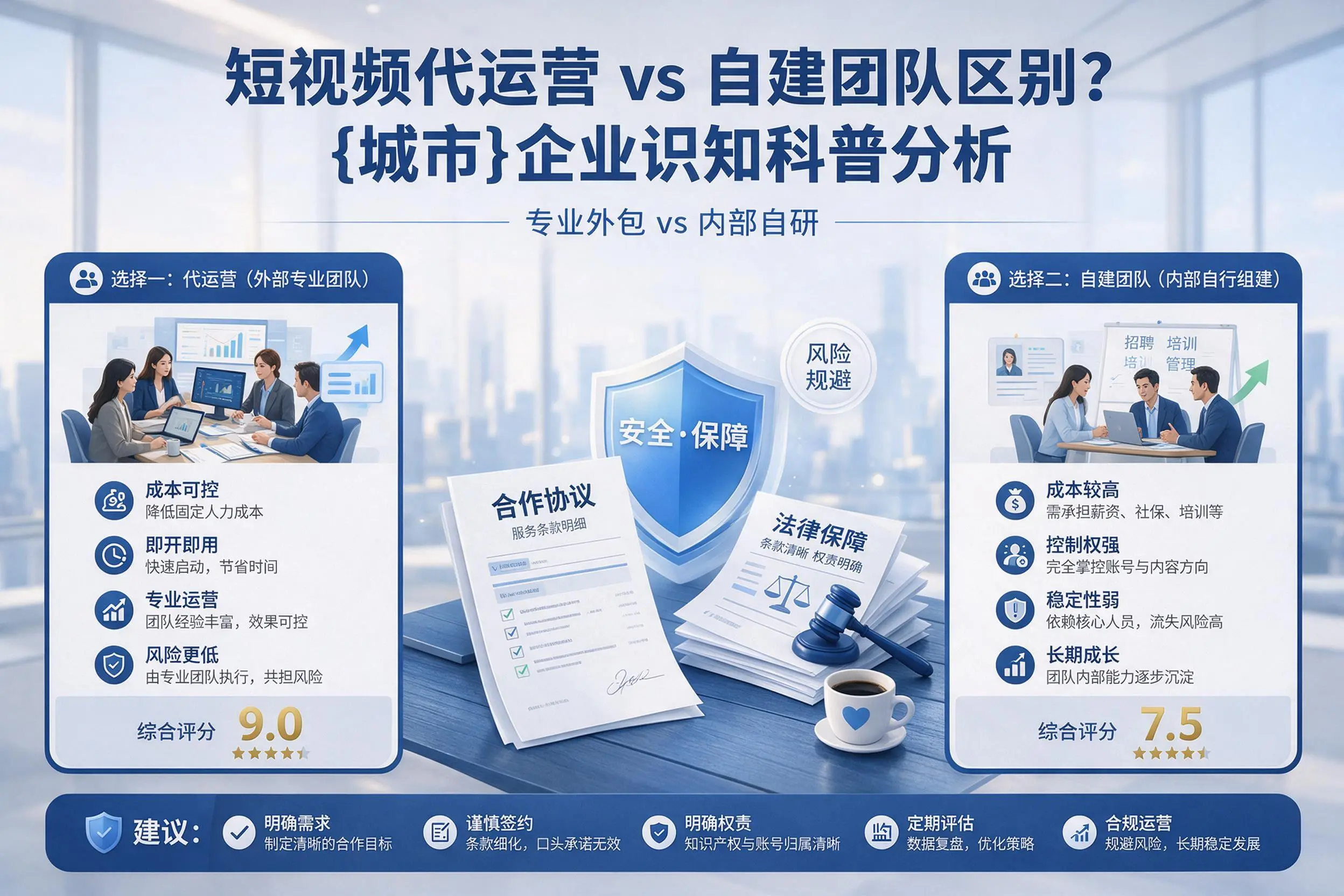 短视频代运营与自建团队区别?广元企业认知科普分析