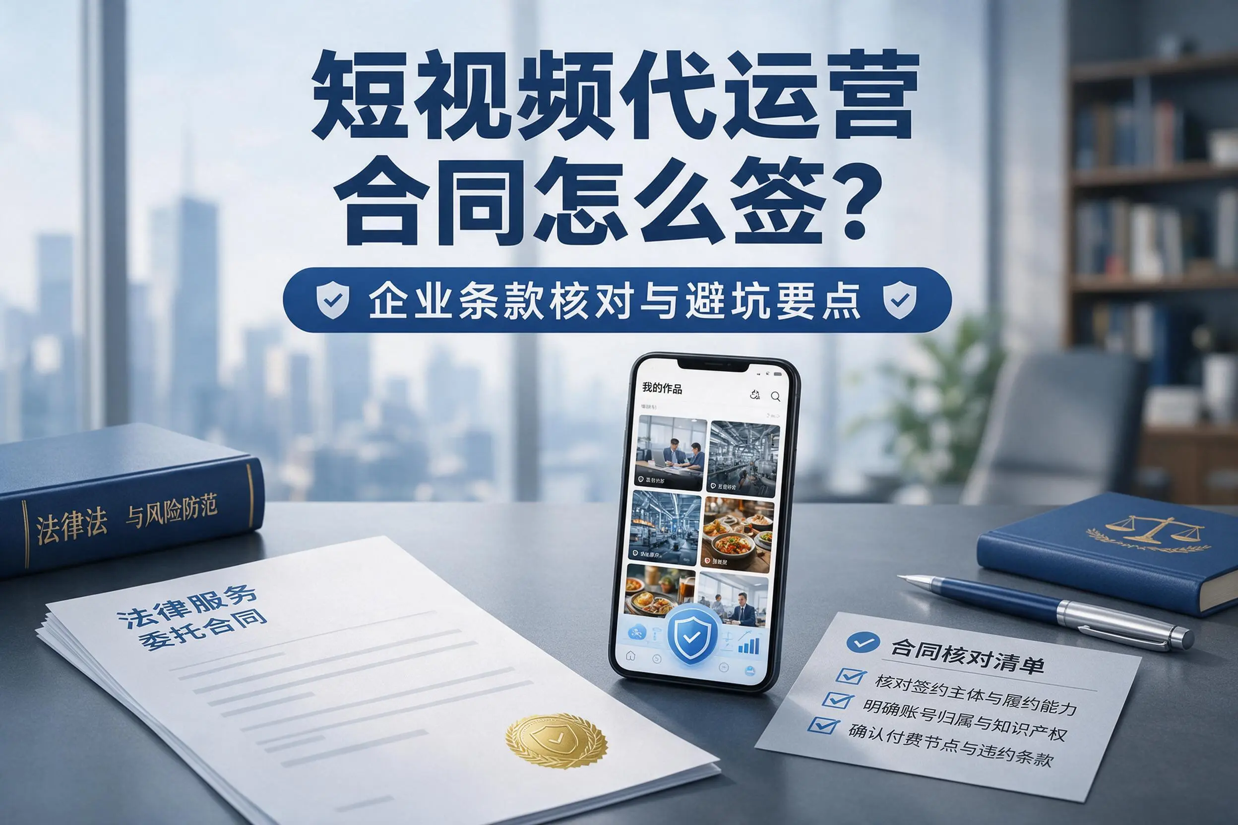 短视频代运营合同怎么签？广元企业条款核对与避坑要点