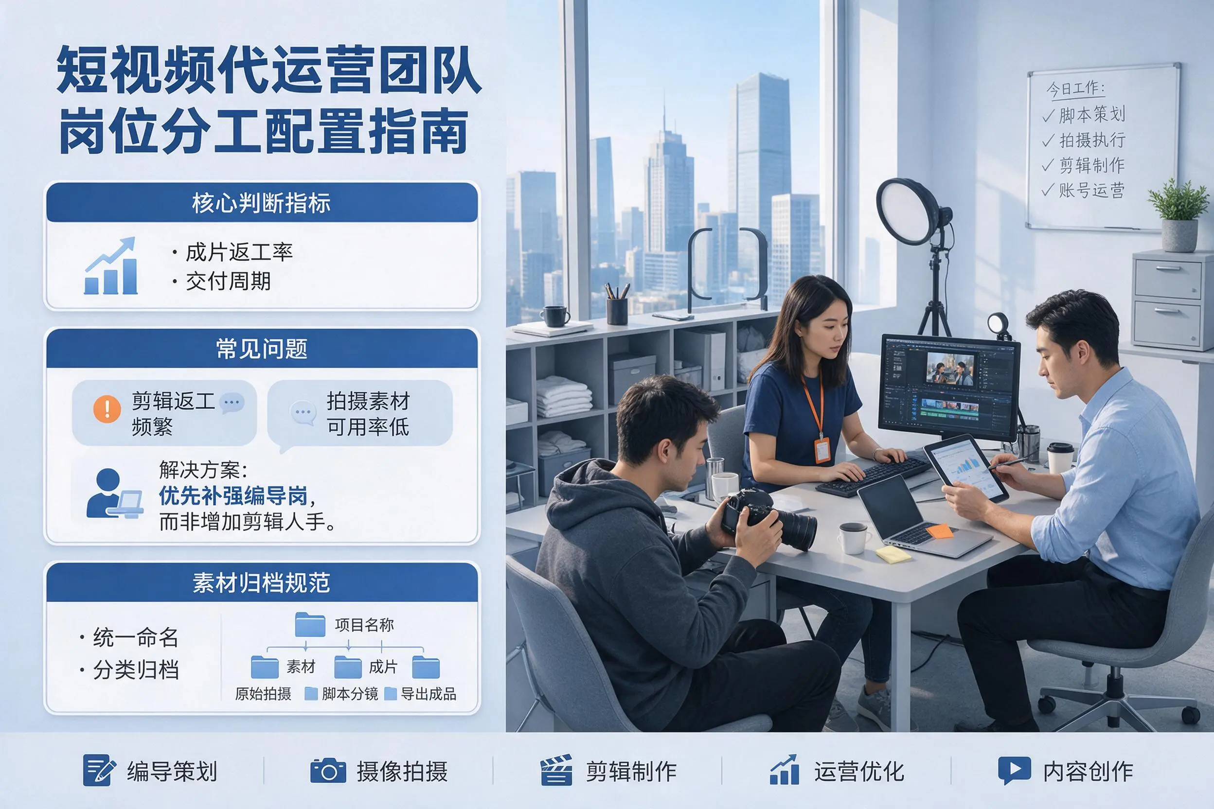 短视频代运营团队如何配置？广元企业岗位分工科普说明