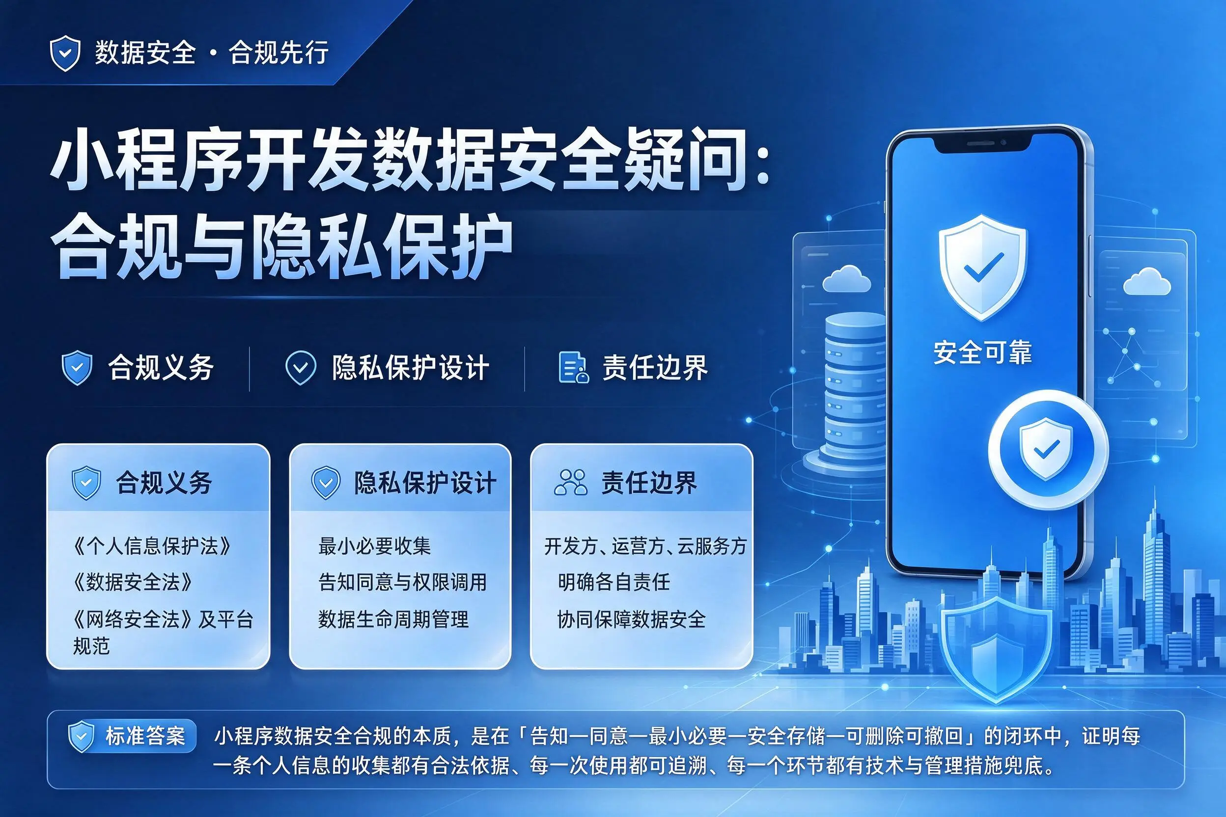 广元小程序开发数据安全疑问:合规与隐私保护