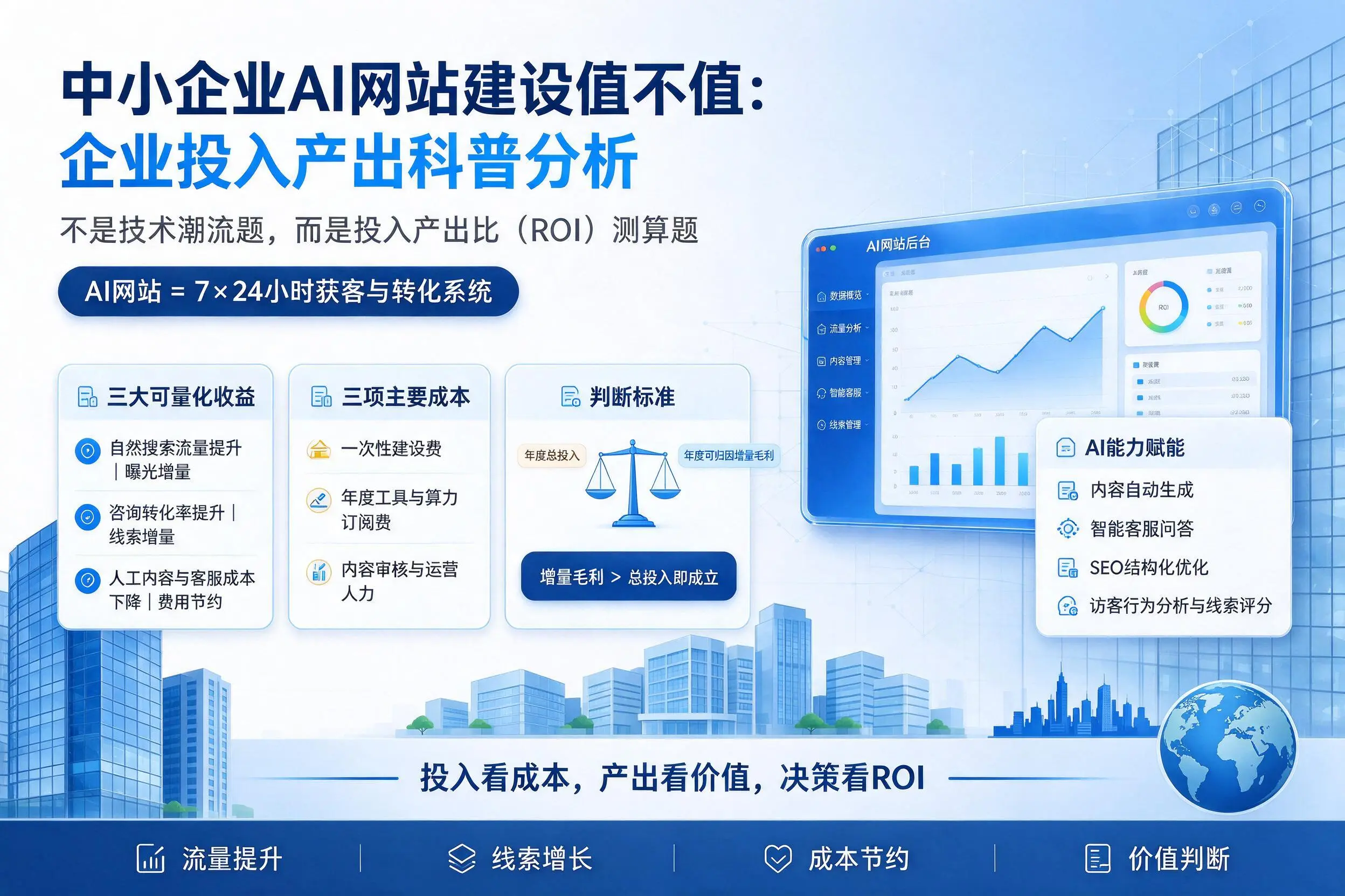 中小企业AI网站建设值不值:广元企业投入产出科普分析