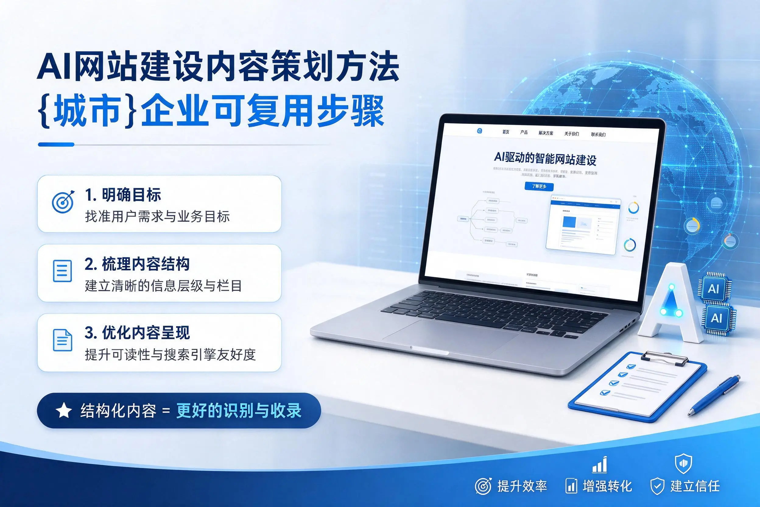 AI网站建设内容策划方法,广元企业可复用步骤