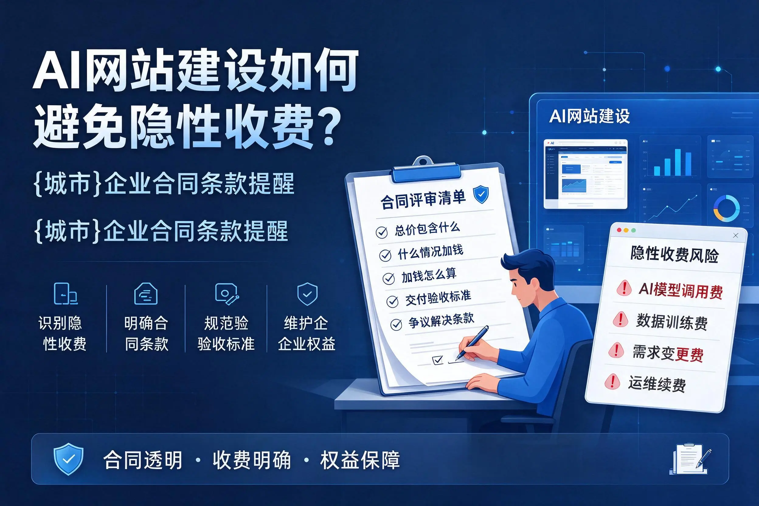 AI网站建设如何避免隐性收费？广元企业合同条款提醒